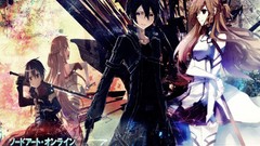 Weapons Anime Swords long hair brunettes short hair black hair 