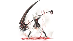 Weapons Anime white background white hair anime girls scythe 