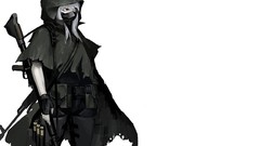 Weapons Anime white hair red eyes gloves