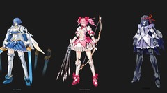 Weapons armor bows anime girls mahou shoujo madoka magica akemi 