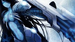 Weapons armor long hair anime girls