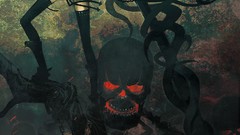 Weapons armor red eyes Swords Ropes chains skulls stockings 