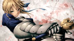 Weapons armor saber Swords blondes anime girls green eyes fate 