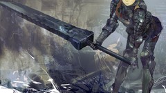 Weapons armor Swords anime girls redheads artwork