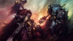 Weapons armor Swords chains skulls Orcs battles artwork video 
