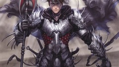 Weapons armor Warriors blue eyes artwork anime boys Midori Foo