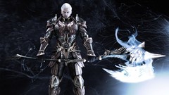 Weapons armor white hair fans aion Axes video games mmo fantasy 
