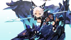 Weapons artist white hair anime girls blue eyes nekomimi animal 