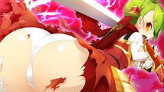 Weapons ass Anime green hair game cg ecchi underwear panties 