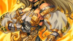 Weapons ass armor Swords blondes anime girls green eyes