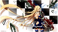 Weapons ass dress back chains blondes long hair anime girls 