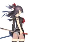 Weapons ass Katana tie white background red eyes Swords shirts 