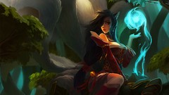 Weapons Bells red dress long hair boots bangs black hair animal 