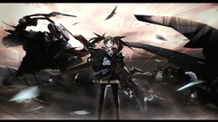 Weapons Birds school uniforms seifuku black hair twintails 