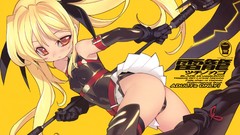 Weapons blade Anime long hair anime girls yellow eyes mahou 