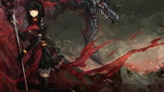 Weapons blade Dragons dress red eyes gloves Swords bows 