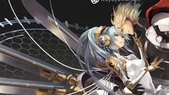 Weapons blondes long hair gray eyes aqua eyes