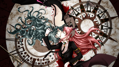 Weapons blood Swords pistols kissing anime girls hatsune miku 