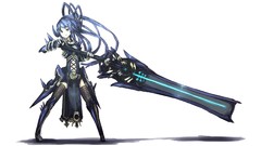 Weapons blue hair pixiv