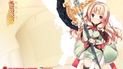 Weapons blush long hair anime girls yellow hair