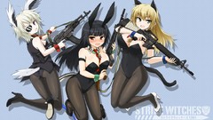 Weapons blush pantyhose animal ears strike witches eyepatch