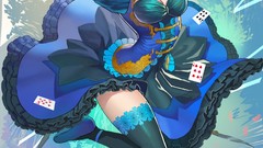 Weapons Cards dress Knives red eyes gloves Ribbons bows 