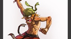 Weapons cartoons comics Swords multicolor barefoot digital art 