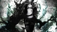 Weapons chains anime girls blue eyes black rock shooter