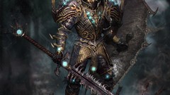 Weapons Characters armor Swords knight skulls warhammer artwork