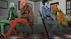 Weapons checkered sitting Dogs: