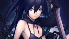 Weapons coat Swords chains long hair anime girls blue eyes 