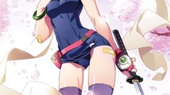 Weapons cross Anime red eyes tattoos anime girls short hair 