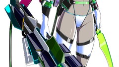 Weapons dark skin Simple Background huge boobs robot girl