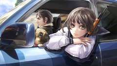 Weapons Dogs cars anime girls brown eyes brunettes artwork 