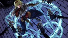 Weapons dolls Anime armor Swords bows blondes long hair anime 