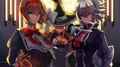 Weapons dolls Candles tie hats grin Knives red eyes gloves bows 