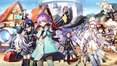 Weapons dress horns white hair blondes blush blue hair pink 