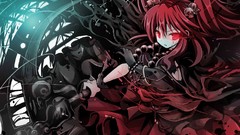 Weapons dress red eyes scythe touhou onozuka komachi redheads 