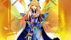 Weapons dress Ribbons Swords blondes skirts long hair gray eyes 