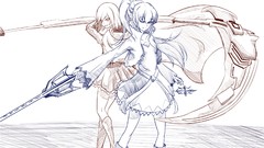 Weapons dress Swords hoodies belts skirts smiling long hair 