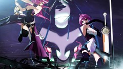 Weapons fight Swords pink hair long hair vocaloid megurine luka 