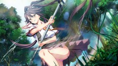 Weapons fighters anime girls forests game cg panties video 
