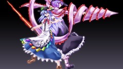 Weapons food hats red eyes blue hair touhou nagae iku hinanawi 