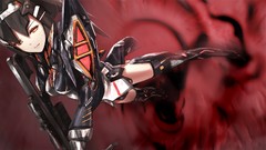 Weapons Guns Anime anime girls orange eyes futuristic mecha 