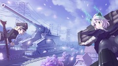 Weapons Guns Anime flying anime girls tanks nekomimi strike 