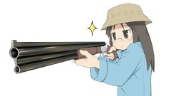 Weapons Guns Anime glasses white background hats funny brown 