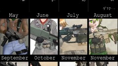 Weapons Guns Anime gloves m4a1 green eyes uzi uniforms call of 