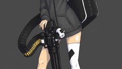 Weapons Guns Anime heavy Simple Background