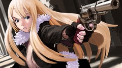 Weapons Guns Anime Magnum Revolver gloves blondes blue eyes 