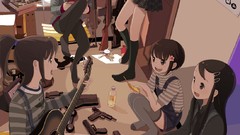 Weapons Guns Anime Revolver M14 guitars posters blondes smiling 